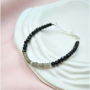 Black Spinel & Blue Flashy Labradorite Beaded <b>Bracelet</b> Fashion Jewelry for Women - Product Image 4