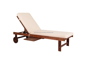 Chaises longues pliantes en bois massif modernes ARDENA avec mini table pour hôtel et villa, fabriquées en Indonésie - Product Image 6