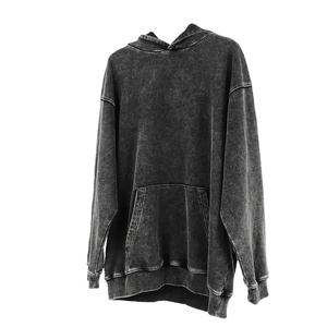 2025สเวตเชิ้ตแขนยาวมีฮู้ดสำหรับผู้ชายซักได้สีดำวินเทจโอเวอร์ไซส์ดีไซน์หรูหราโลโก้ออกแบบได้ตามต้องการ - Product Image 3