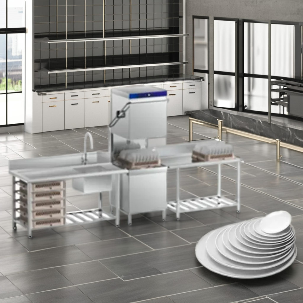 High Temperature Freestanding Stainless Steel Smart Commercial Dishwasher for Catering