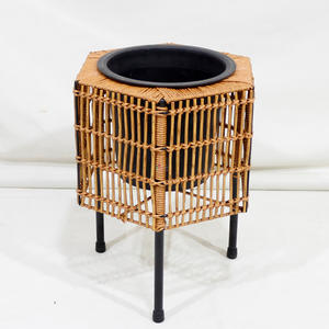 Artex Dong Thap Set of 2 Eco-Friendly Classic Plastic <b>Planter</b> <b>Stands</b> with Metal Legs for Home & Garden - Product Image 4