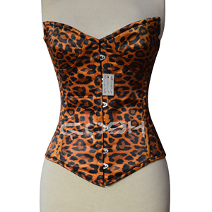 Corset de mode imprimé léopard avec baleines en acier, corset overbust pour le modelage de la taille - Product Image 5