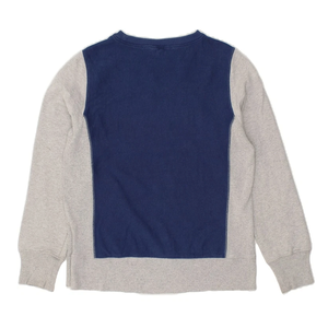 Jersey de cuello redondo de mezcla de algodón Unisex, sudadera gris azul Colourblock, ajuste holgado básico, Top bordado Technics para invierno - Product Image 2