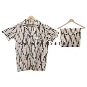 Conjunto de Pijama Corto de Verano para Mujer, Ropa de Dormir de Algodón Estampada a Mano, Ropa de Dormir Suave con Detalles Hechos a Mano para Mujer - Product Image 3