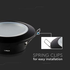Porta faretti a LED ad incasso rotondo, nero, impermeabile, IP44, foro 70mm, per faretti a LED GU10 MR16, illuminazione a SKU-6699 - Product Image 3