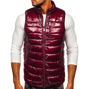 Chaleco acolchado brillante sin mangas de invierno Chaqueta con logotipo personalizado Chalecos acolchados impermeables de burbuja brillante para hombre a un precio razonable - Product Image 4