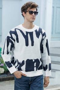 Pull en tricot surdimensionné décontracté pour hommes 100% coton à manches longues et col rond pour l'hiver - Product Image 3