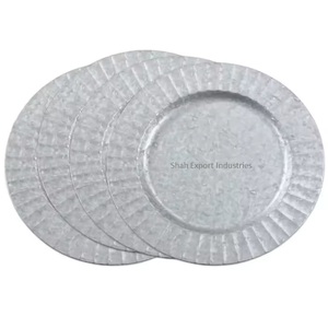 Grossiste Assiette de présentation en métal galvanisé de forme ronde pour hôtels de ferme Vaisselle de table Vaisselle et assiettes - Product Image 1