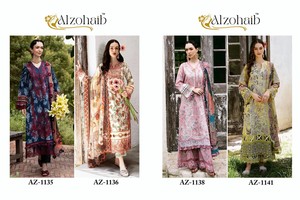 Colección de trajes pakistaníes Catálogo completo disponible a precio mayorista, estampado de algodón con trabajo autoaburrido y parche. - Product Image 5