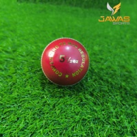 JAWAS SPORTS Lot de 4 balles de cricket en cuir véritable cousues à la main, personnalisables, avec grip supérieur, durables, logo personnalisé, taille 6