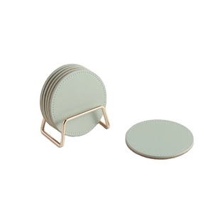 Support de tasse d'eau de caboteur en cuir rond élégant classique pour le prix de maison et de restaurant de cuisine d'hôtel - Product Image 3