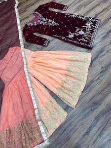 Robe de styliste Sharara, belle couleur, robes de Boutique de styliste, Collection Sharara, costume Long Kameez 2022 - Product Image 6