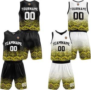 Uniformes de basket-ball réversibles personnalisés, maillot et shorts de basket-ball par sublimation personnalisés, tailles quantité minimale de commande bas pour adultes et jeunes - Product Image 1