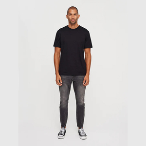 เสื้อยืดแบบสวมหัวแขนสั้นสำหรับผู้ชายเสื้อยืดแบบลำลองสีดำน้ำหนัก240กรัมออกแบบได้ตามต้องการสำหรับผู้ใหญ่ - Product Image 6