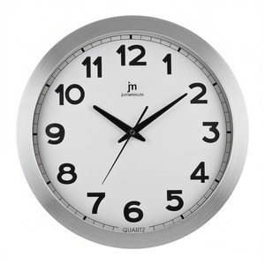 "JUSTAMINUTE <b>Silver</b> and White 36cm Wall <b>Clock</b>" - Product Image 2