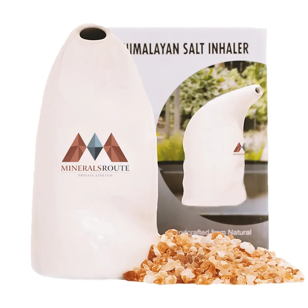 Himalayan salt inhaler Easy to Use Ceramic and Includes Pure Himalayan salt Refillable Himalayan salt inhaler
