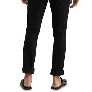 Pantalones informales de algodón 100% para hombre, al mejor precio, con cierre de mosca y botones, logotipo personalizado, cintura media, lavado oscuro, estilo callejero, servicio OEM disponible - Product Image 2