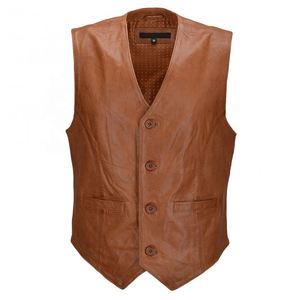 Gilet en cuir véritable pour homme 2024, haute qualité, respirant, vêtement d'extérieur d'hiver, longueur longue, style streetwear, écologique - Product Image 2