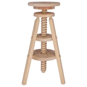 Sgabello Girevole in Legno Non Verniciato WELL HOME 29x29x90 cm, Sgabello da Bar - Product Image 1