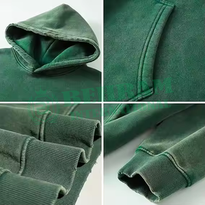 High Quality <b>500</b> <b>GSM</b> Fleece Warm Custom Printed Embroidery Washed 100% Cotton Pullover <b>Hoodies</b> Quick Dry Breathable Unisex - Product Image 4
