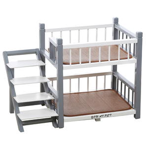 <b>Solid</b> <b>Wood</b> Eco-Friendly Removable & Washable Pet <b>Bunk</b> <b>Bed</b> Double Layer Dog & Cat <b>Bed</b> Small Medium Size - Product Image 1