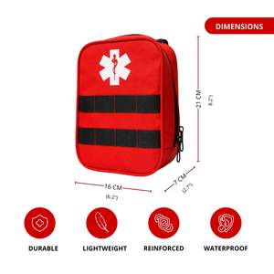Kit di Pronto Soccorso Professionale Portatile con Tracolla Regolabile, Borsa Medica Vuota in Poliestere Resistente all'Acqua - Product Image 2