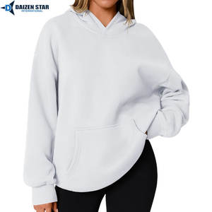 Sweat à capuche éco-responsable pour femme, 100% coton molletonné, anti-plis, séchage rapide, respirant, broderie 3D, hiver, décontracté, OEM - Product Image 5