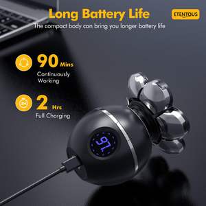 Rasoir électrique rechargeable pour hommes chauves, étanche, avec écran LED, rasoir rotatif IPX7, rasoir pour le visage - Product Image 3