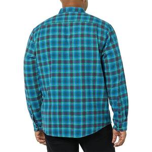 OEM moda hombres franela tela camisa Material 100% algodón manga larga pecho bolsillos botón cierre interior tejido cuello etiqueta - Product Image 5