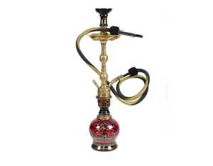 Farida ชุดอุปกรณ์มอระกู่ทำจากทองเหลืองขนาด65ซม. สไตล์อียิปต์แบบดั้งเดิมมีชิชาเคลือบด้วยสังกะสีเคลือบเงาบรรจุกล่องสำหรับใช้ในร้านกาแฟ - Product Image 1