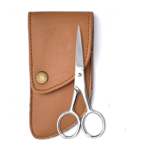 Professional Custom Stainless Steel Straight Blade Scissor for Manicure Cuticle and Moustache Beauty Sharp with Plastic Handle - Product Image 1