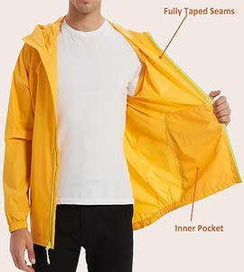 Chaqueta de lluvia para hombre 2025 impermeable con capucha chaqueta cortavientos ligera para hombre chaqueta de lluvia transpirable cargada por Dress Sports - Product Image 6