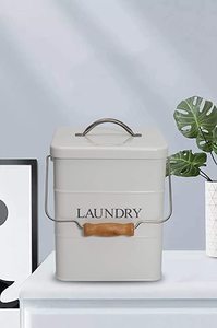 Stylish Galvanised Metal <b>Laundry</b> Storage Container <b>With</b> <b>Lid</b> And Handle Durable <b>Bin</b> Perfect For Home And Daily Organization - Product Image 3