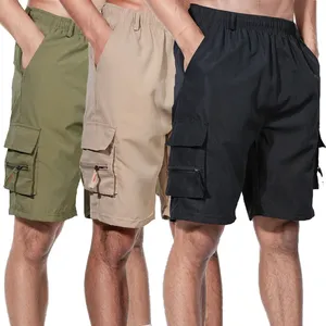 Men's Cargo <b>Shorts</b> Oversized Summer Outdoor Jogging <b>Sweatpants</b> Elastic Mid 100% Cotton Trendy Multi-Pockets Large Size Clothes - Product Image 1