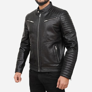 Veste en cuir pour homme, look décontracté moderne, manteau en cuir véritable, production en gros par usine OEM - Product Image 5