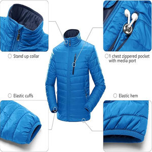 Veste matelassée à capuche zippée coupe-vent et chaude pour homme, personnalisable avec logo de marque, en toile, vente en gros - Product Image 6