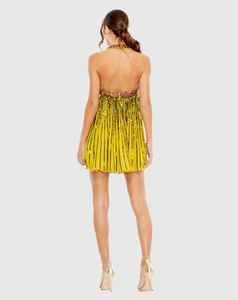 ชุดเดรสยาวถึงเข่าผ้าโพลีเอสเตอร์ปักเลื่อมสไตล์วินเทจสำหรับสุภาพสตรีชุดยาวเซ็กซี่ร้อนแยกขาธรรมชาติ - Product Image 4