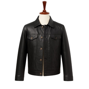 VAQUERO SEEP VINTAGE BLACK Slim Fit Biker HIGH STREET Style <b>Stand</b> Waterproof Breathable Zipper Hooded Premium Quality Winter - Product Image 1
