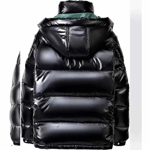 Veste en duvet matelassée personnalisée de haute qualité pour hommes Manteau d'hiver brillant à la mode promotionnel avec capuche Style Streetwear - Product Image 6
