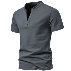 T-shirt de course à séchage rapide pour hommes respirant 220g coton/fibre de bambou motif solide vêtements de sport décontractés conception vierge - Product Image 2
