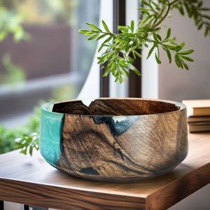 ENSALADA DE RESINA Y MADERA NATURAL HECHA A MANO DE DECORACIÓN ENSALADA DE USUARIO Buena calidad para uso doméstico y en restaurantes para fiestas - Product Image 3