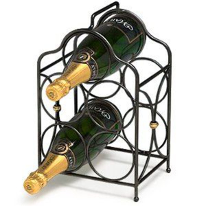 Modern Vintage Wrought Iron Metal Wine <b>Rack</b> Golden Finish Multifunction Tabletop Beverage Holder for Home Kitchen - Product Image 2