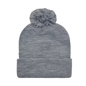 Custom Logo Embroidery Acrylic Bobble Hats Winter Knitted <b>Pom</b> <b>Pom</b> <b>Beanie</b> Cap - Product Image 2