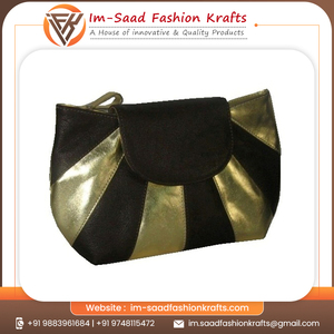 Bolso de mano de cuero pintado a mano, mejor oferta, negro dorado, calidad prémium, compra al precio más bajo del mercado - Product Image 5