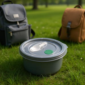 Contenitore per Alimenti in PP da 48oz con Base Rotonda, Coperchio Ventilato e Forchetta-Cucchiaio per Uso Domestico e in Viaggio - Product Image 3