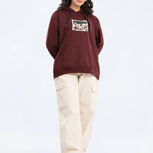 เสื้อฮู้ดผู้หญิงราคาถูก ผ้าฟลีซพิมพ์ลายด้านหน้า แขนยาว สวมใส่สบาย ระบายอากาศดี สินค้ามาใหม่ - Product Image 2