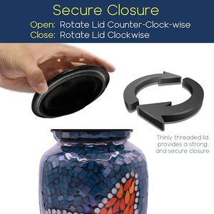 Handmade <b>Large</b> Adult Size Mosaic Glass Cremation <b>Urn</b> Unique Artwork With Individual Tiles Applied by Hand for Funerals - Product Image 3