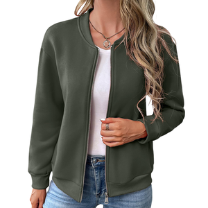 Blouson bomber pour femme, coupe régulière, manches longues, coupe-vent, respirant, fermeture éclair, écologique, automne - Product Image 3