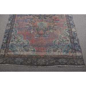 Alfombra Vintage, Alfombra de 4,8x7,8 pies, Alfombra Turca de Lana Ikat Azul - Product Image 5