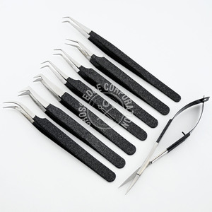 35 90 Degree Volume Lash Isolation Tweezers Fiber Tip Lash <b>Boot</b> Volume Applicator Tweezers for Lash Extension & <b>Spring</b> Sccisor - Product Image 1